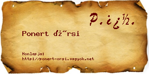 Ponert Örsi névjegykártya